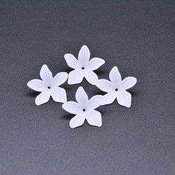 アクリル ビーズ フラワー 花型 ホワイト 9×25mm 【100ヶ】