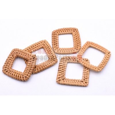 ラタンパーツ スクエア 45×45mm チャームパーツ【2ヶ】