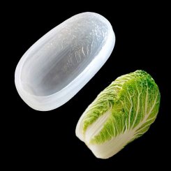 シリコンモールド 白 菜 デザインDIY 食 品グレードのシリコーン型 半クリア 130x83x65mm【2ヶ】