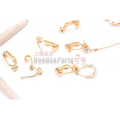 イヤリングコンバーター バネ式 丸皿 3mm ゴールド【2ヶ】