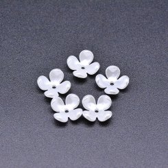 アクリル ビーズ フラワー 四弁花 パールホワイト 4×10mm 【100ヶ】