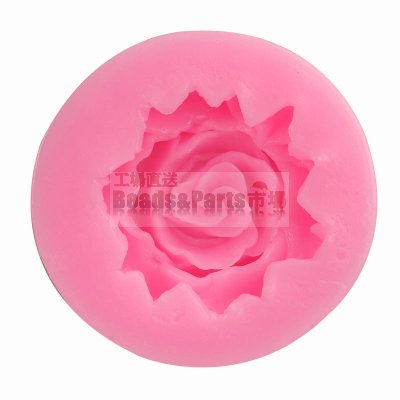 シリコンモールド バラの花形 ピンク35x15mm【2ヶ】