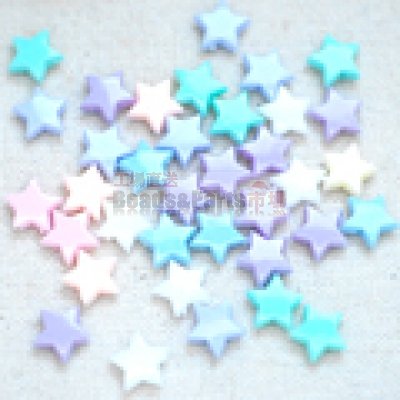 アクリルビーズ 星 カラーミックス 10x4mm(10g)