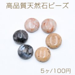高品質天然石 ビーズ コイン型 14mm【5ヶ】