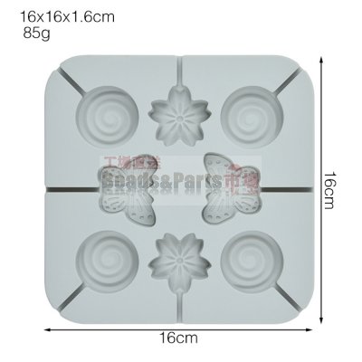 シリコンモールド 蝶 桜 DIY チョコレートロリポップモールドブルー 160x160x16mm【2ヶ】