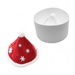 シリコンモールドクリスマスの帽 子 ホワイト 190X112mm【2ヶ】