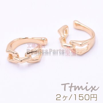 イヤーカフ チェーン 14×17mm 片耳用 ゴールド【2ヶ】