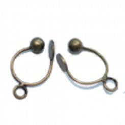 ノンホールピアス金具 4x10mmカン付 真鍮古美