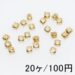 【20個】メタリックパーツ メタルビーズ ロンデル42