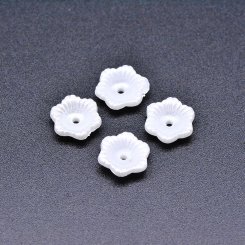 アクリル ビーズ フラワー 花型 パールホワイト4×11mm 【100ヶ】