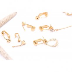 イヤリングコンバーター バネ式 丸皿 3mm ゴールド【2ヶ】