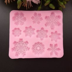 シリコンモールド クリスマス雪 ピンク93x71x13mm 【5ヶ】