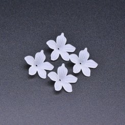 アクリル ビーズ フラワー 花型 ホワイト6×20mm 【100ヶ】