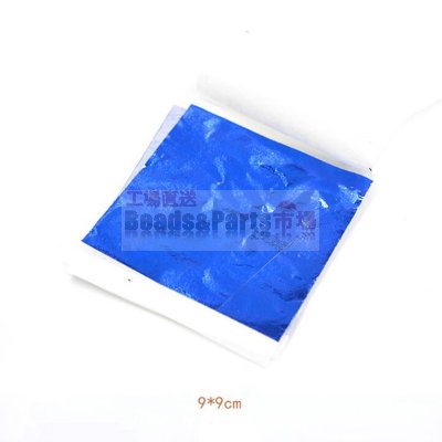 シリコンモールドDIYエポキシ充 填 金 箔 紙 ブルー 90x90mm【2ヶ】