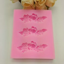 シリコンモールド 花のデザイン ピンク 74×60×9mm 【5ヶ】