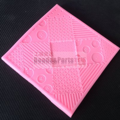 シリコンモールド ケーキデコレーション印刷型ピンク108x108x8mm【2ヶ】