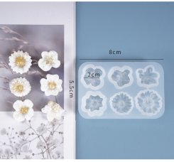 シリコンモールド Diyの花のシリコーン型 半 クリア 80x55x10mm【2ヶ】