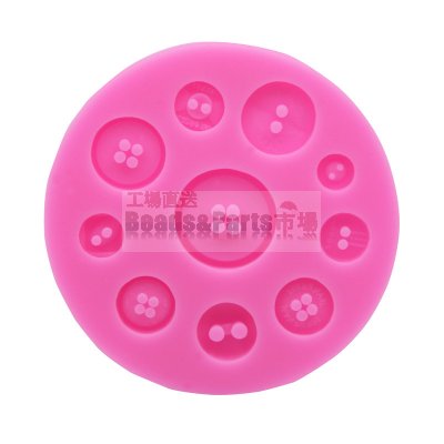 シリコンモールド ボタンデザインdiy食品グレードシリコーン金型 ピンク95x10mm【2ヶ】