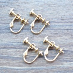 イヤリング金具 5mm玉4 ゴールド