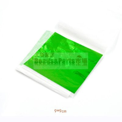 シリコンモールドDIYエポキシ充 填 金 箔 紙 グリーン 90x90mm【2ヶ】