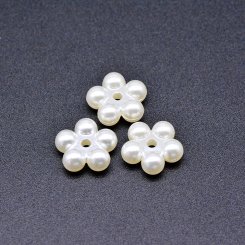 アクリル ビーズ フラワー 花型 パールホワイト 6×15mm 【100ヶ】